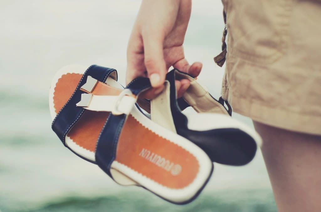 Leather Slide Sandals